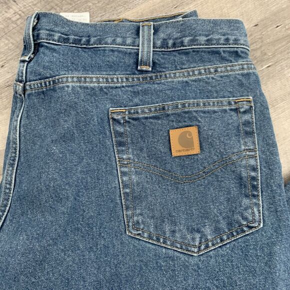 Carhartt Jeans Mens Straight Leg Traditional Fit Denim Size 42X30 Medium Blue - Picture 3 of 7
